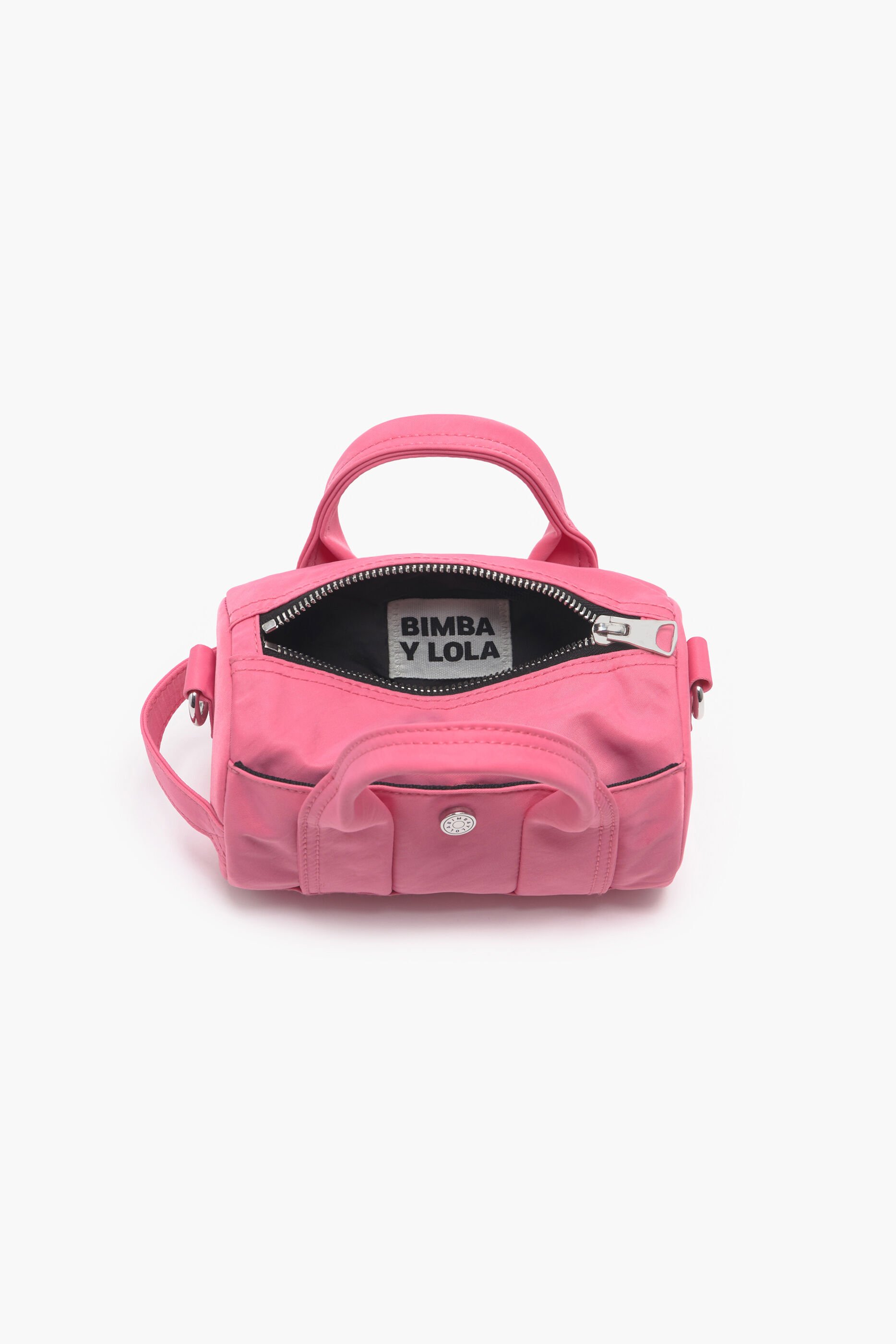 Bolsa cilíndrica rosa de náilon tamanho XS