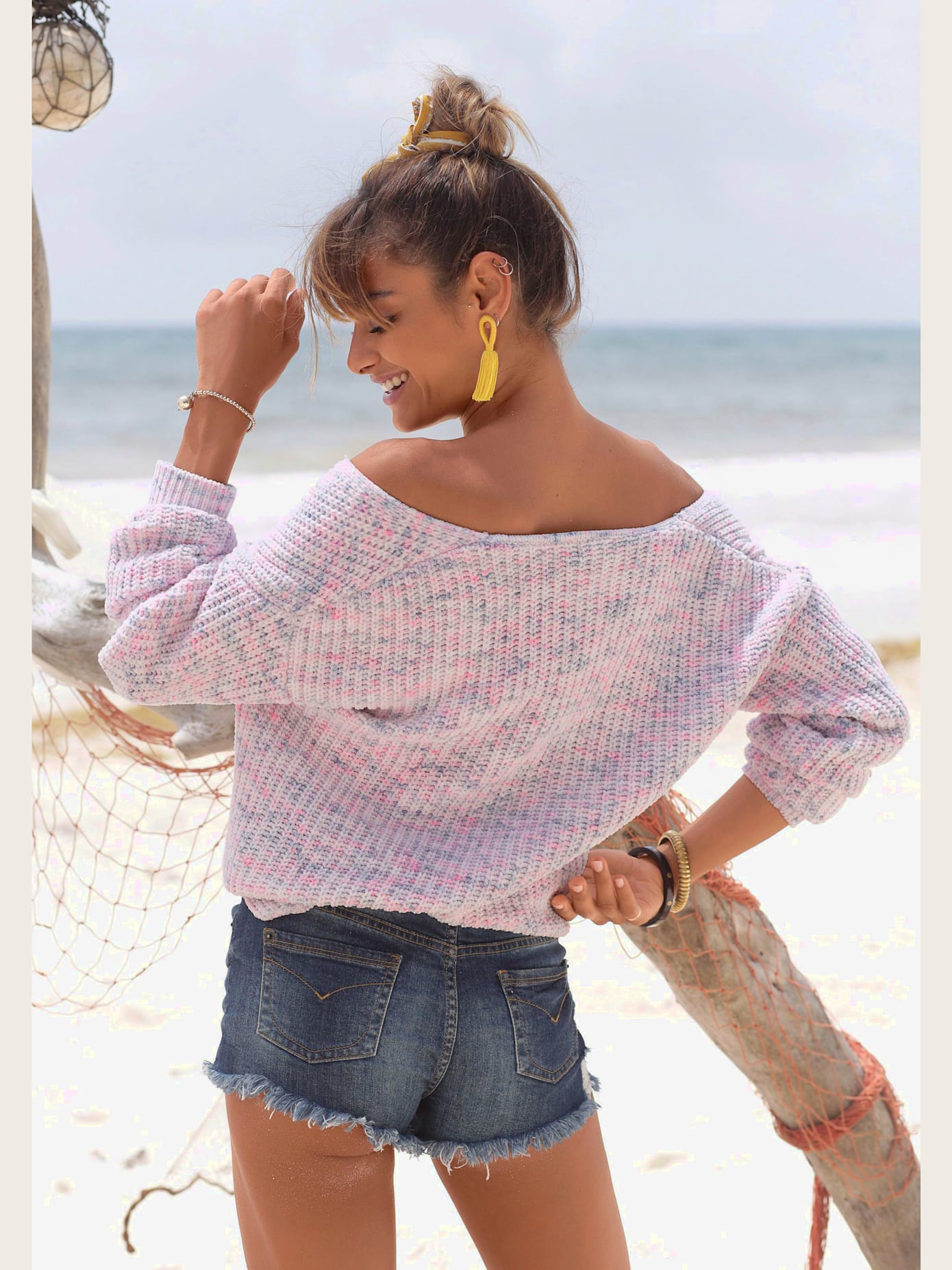 Pull à encolure en v encolure en v dégagée