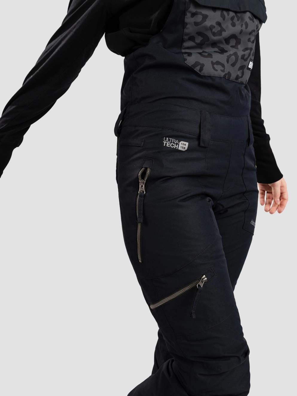Horsefeathers Stella Bib Pants black cheetah