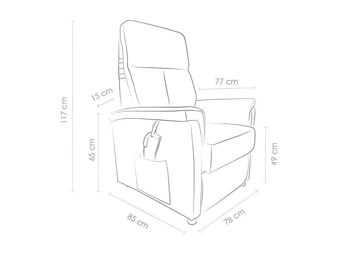 Fauteuil Relax électrique releveur Cuir Taupe - SAYA