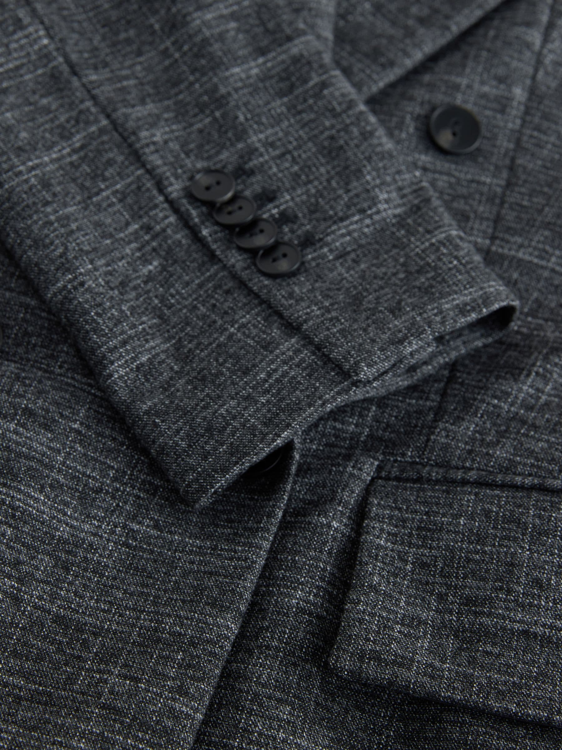 Grijs - Crosshatch Double Breasted Longline Blazer