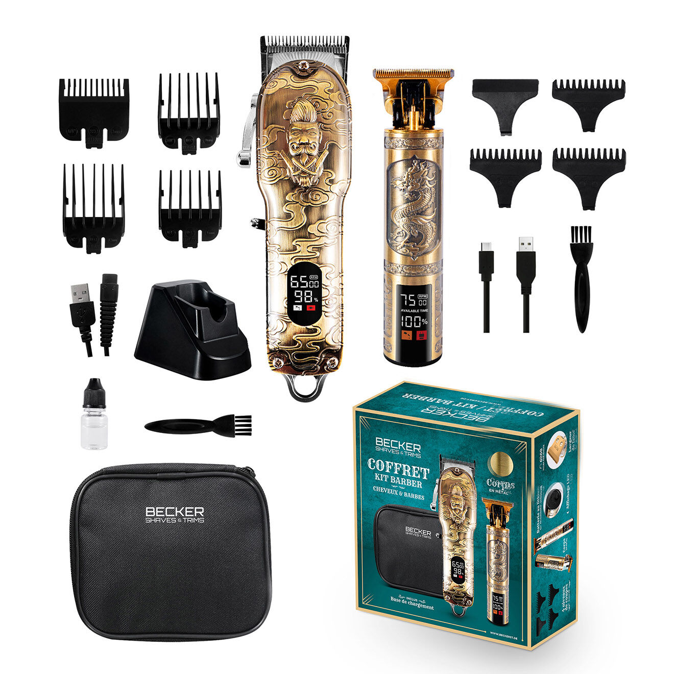 Becker Shaves & Trims Coffret tondeuses twinbarber doré