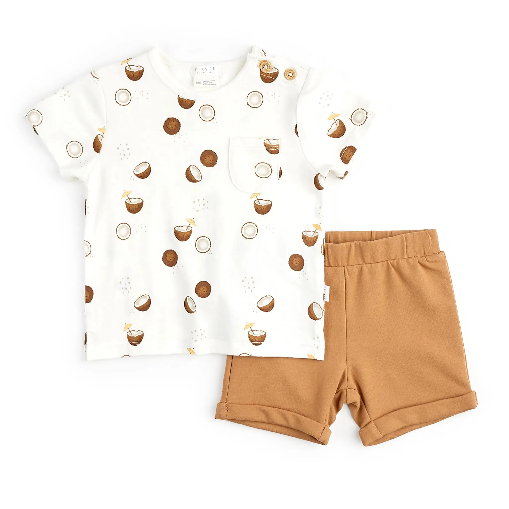 Firsts par Petit Lem Ensemble Short Noix Coco 6-24mois