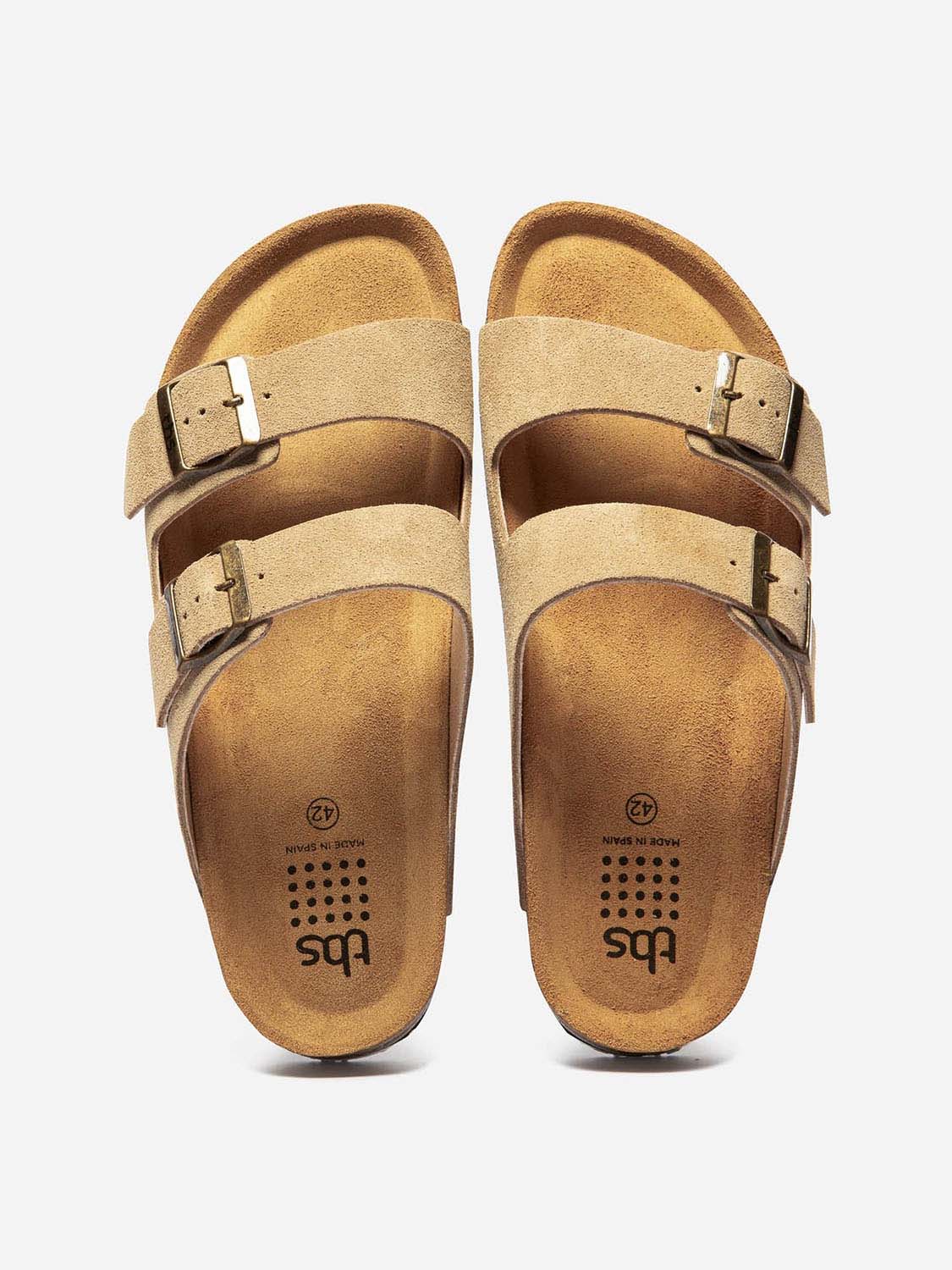 Mules Homme Casual Dessus Cuir Beige