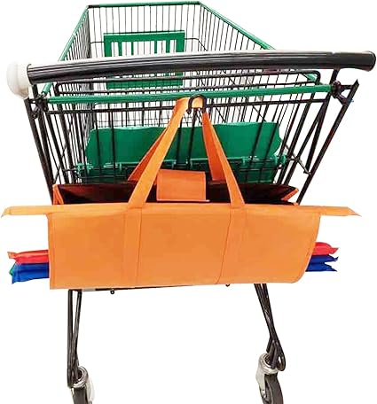 (4er Set) Einkaufswagen Tasche Faltbare Shopping Bag Trolley Aufbewahrungs Beutel - Bunt