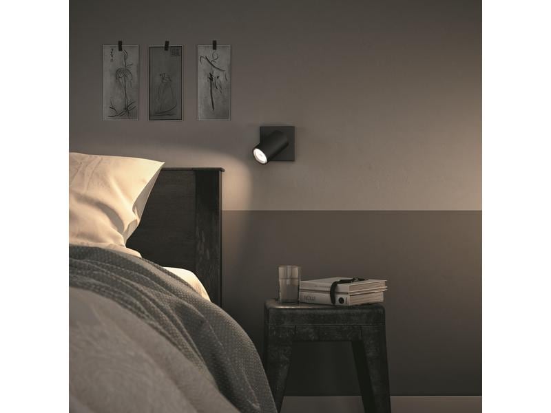 Philips Aufbauspot Kosipo GU10, 5.5W, Schwarz MyLiving Aufbauleuchte mit beweglichem Leuchtenkopf