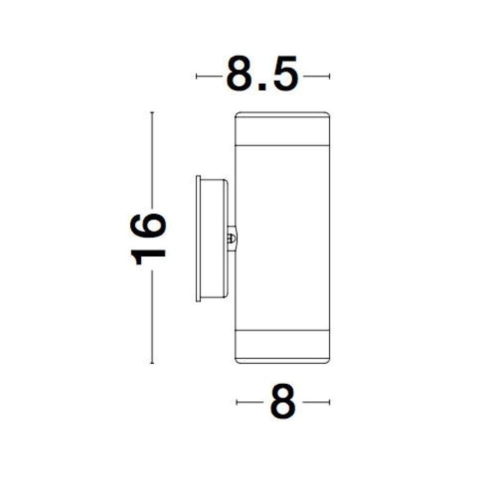 Wandlamp Limbio in wit, GU10, 2-lichts, IP54