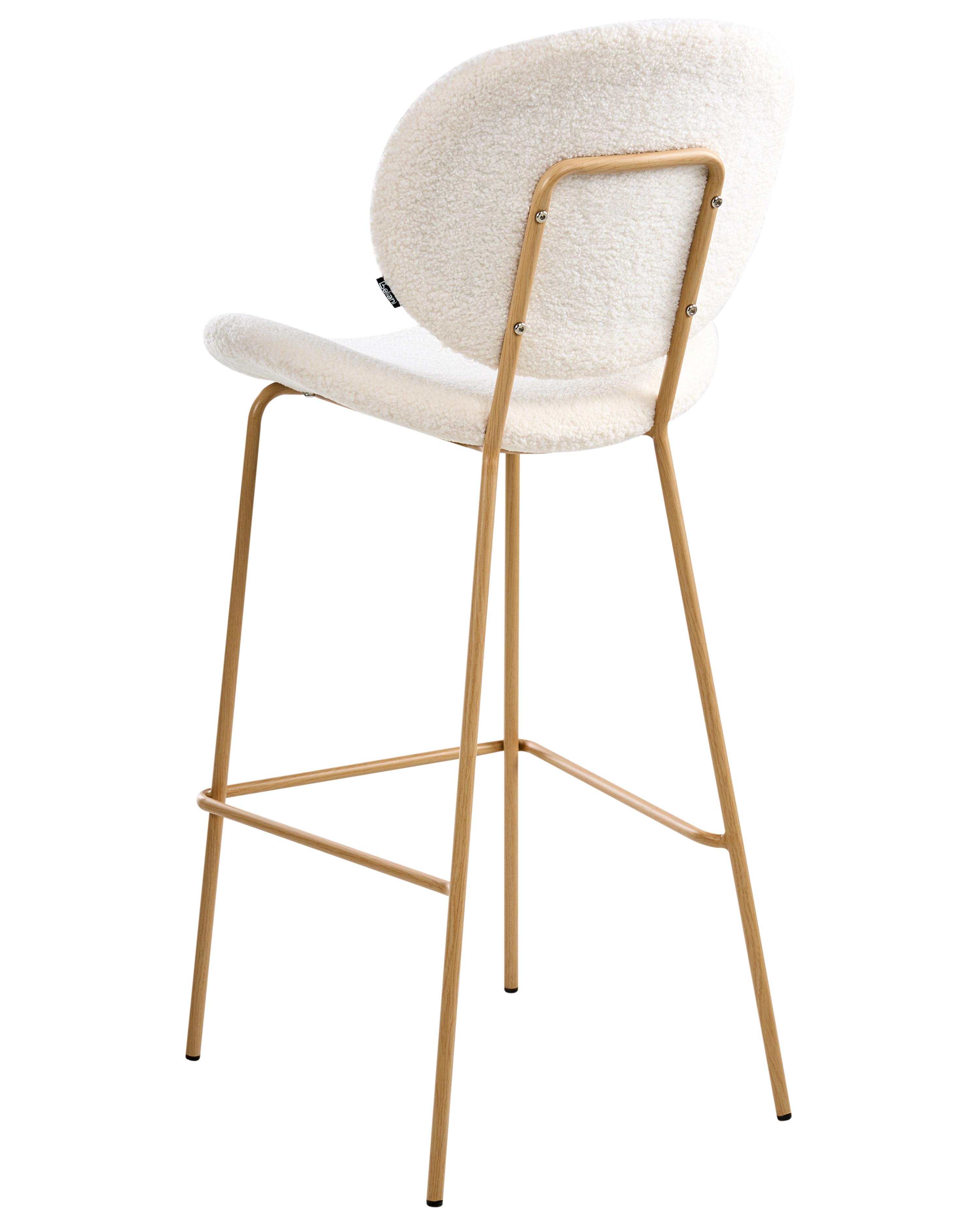Set van 2 barstoelen LUANA Bouclé Wit
