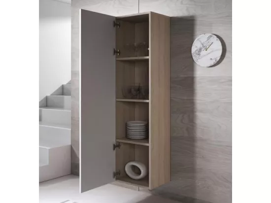 Vitrine pour Salon Salle à manger en Sonoma et Blanc avec 40x29x165cm Luke V4