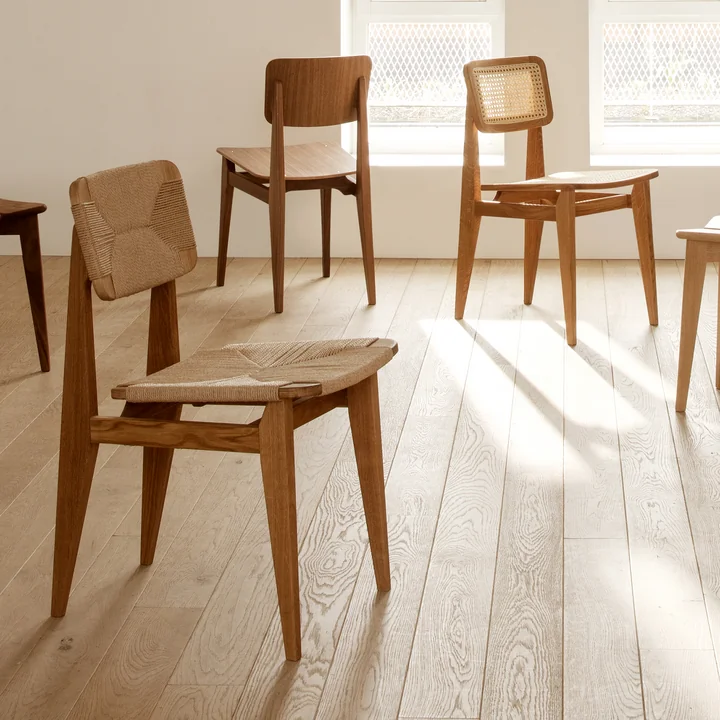 Gubi - C-Chair Dining Chair Paper Cord, Eiche schwarz gebeizt