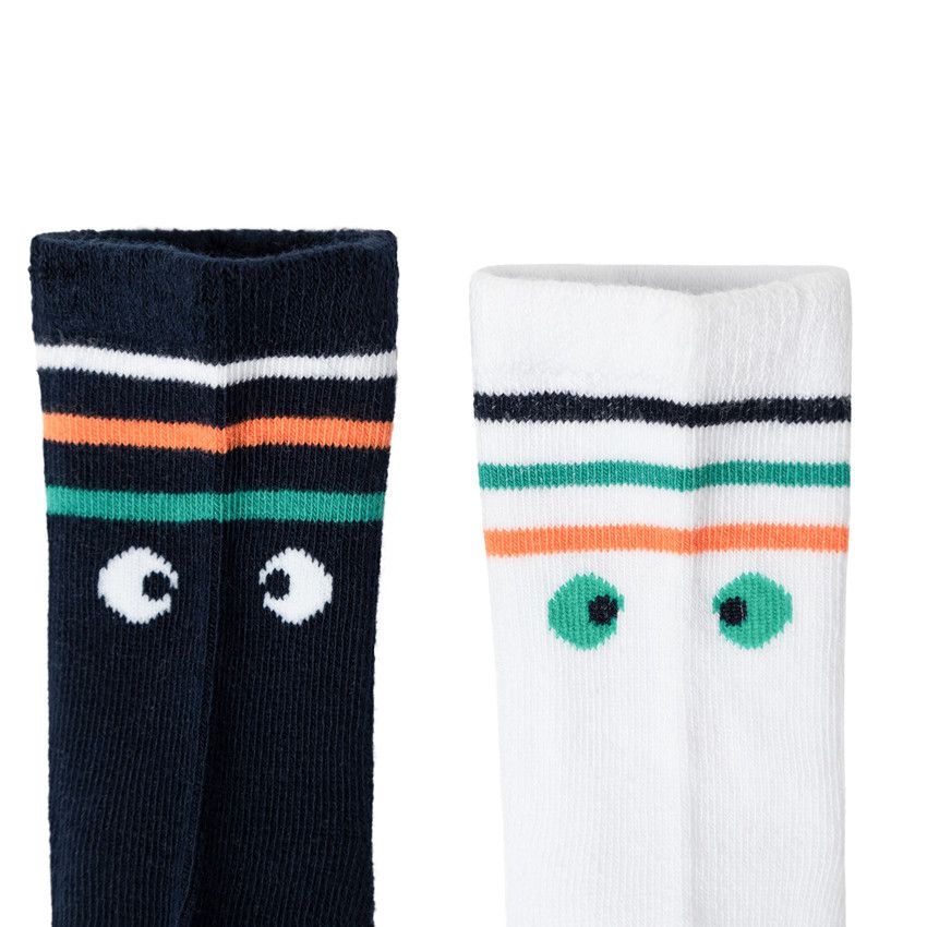 Lot de 2 paires de chaussettes assorties motif crocodile - Bleu marine