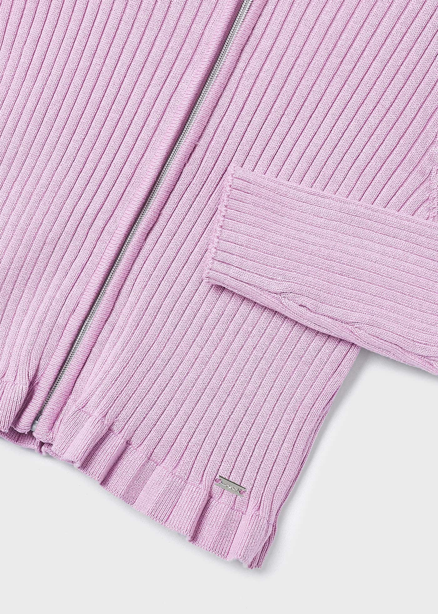 Cardigã canelado de viscose LENZING™ ECOVERO™ para meninas, branco