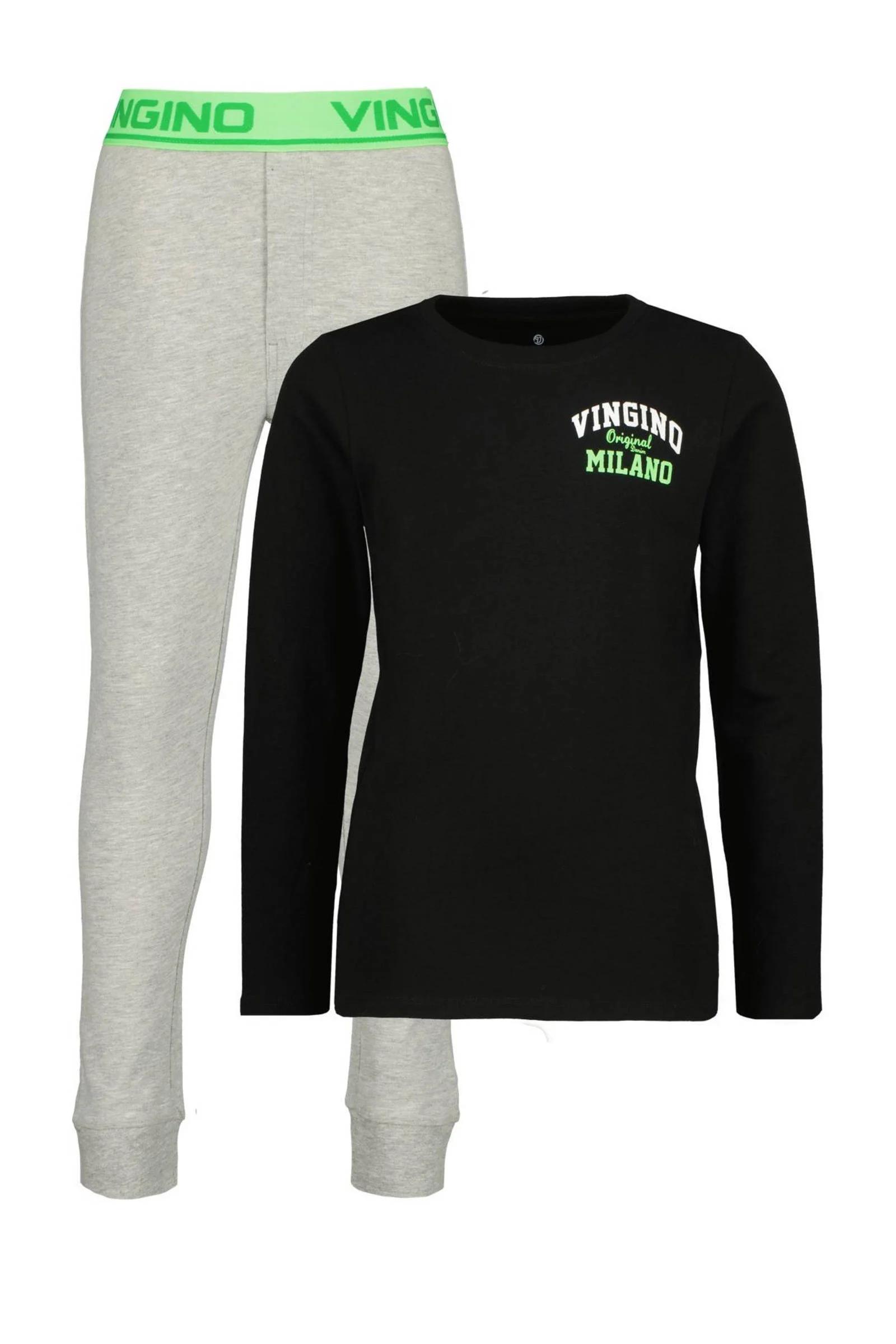 Vingino pyjama WARD zwart/grijs melange