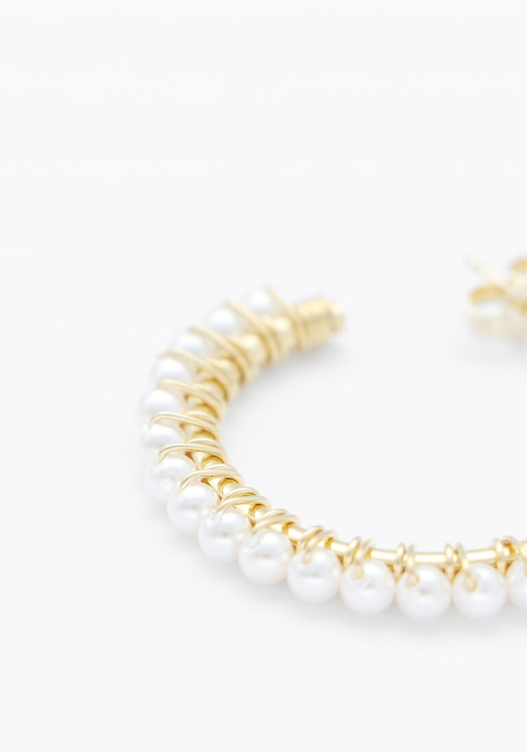 gebroken wit lott. gioielli sieraad cl earring hoop with pearls
