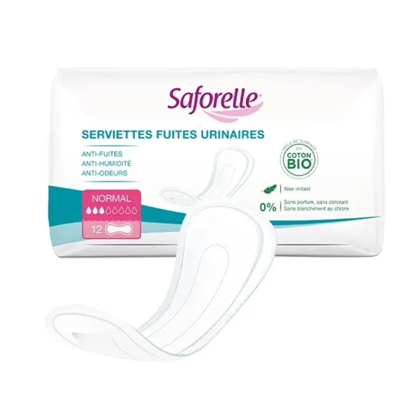 Serviettes Fuites urinaires jetables - Ultra Absorbante Normal - Saforelle - 12 unités