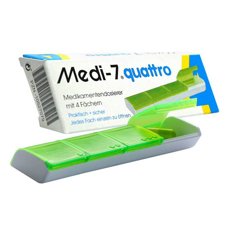 Medi 7 quattro Medikamentendosierer 4-Fächer grün, 1 St