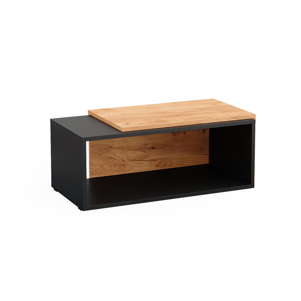 Vicco Couchtisch Bert 76,6 x 38,2 cm , Anthrazit Eiche, moderner Ausziehtisch