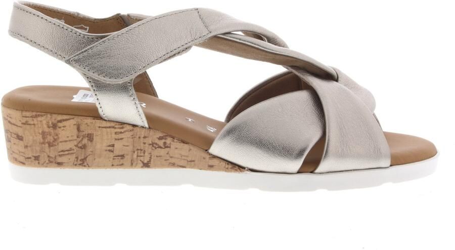 Gabor 761 Sandalen Met Sleehak Dames Zilverkleurig
