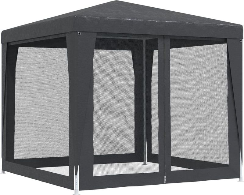 vidaXL - Partytent - Antraciet - HDPE - 2,5x2,5 m - Met 4 Mesh Zijwanden