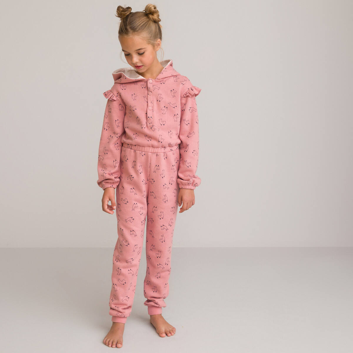 COLEÇÕES LA REDOUTE<br>Macacão curto com capuz, estampa de lhama