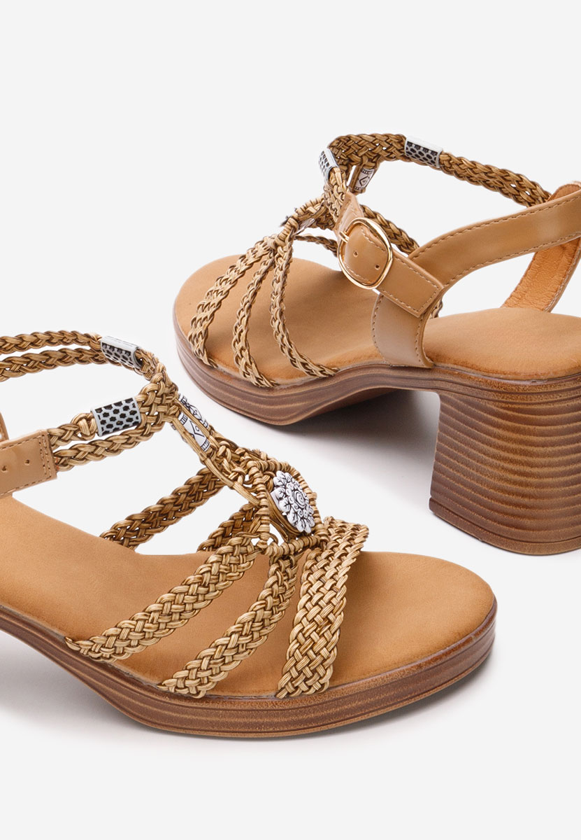 Sandales à talon épais kaki Stacie