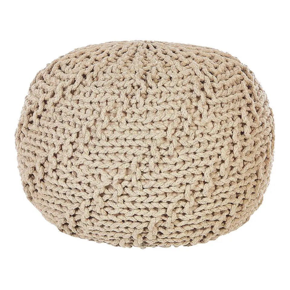 PRIENE - Poef - Beige - 50 cm - Katoen