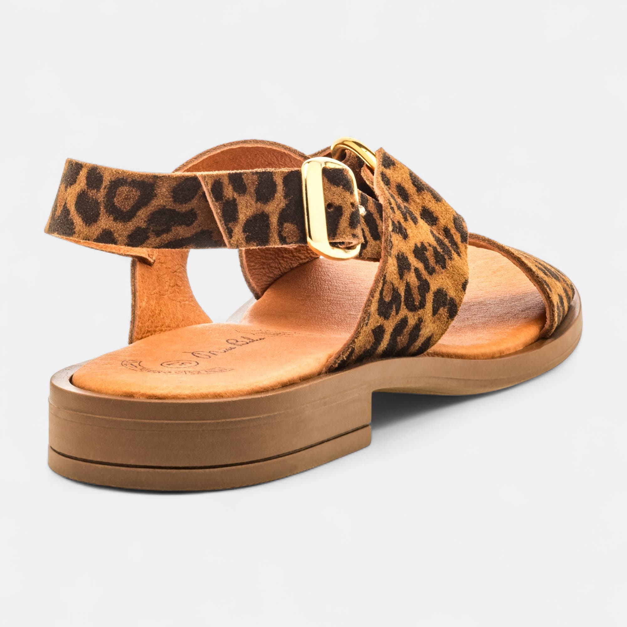 Nu-pieds Femme en cuir marron