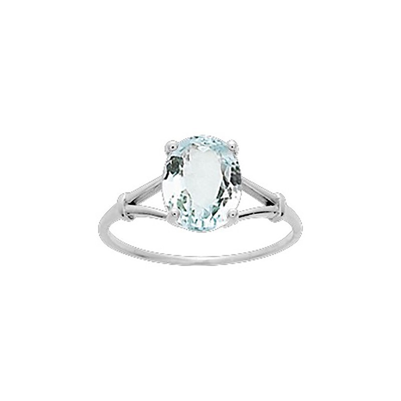Bague Femme - aigue marine - Or 18 Carats