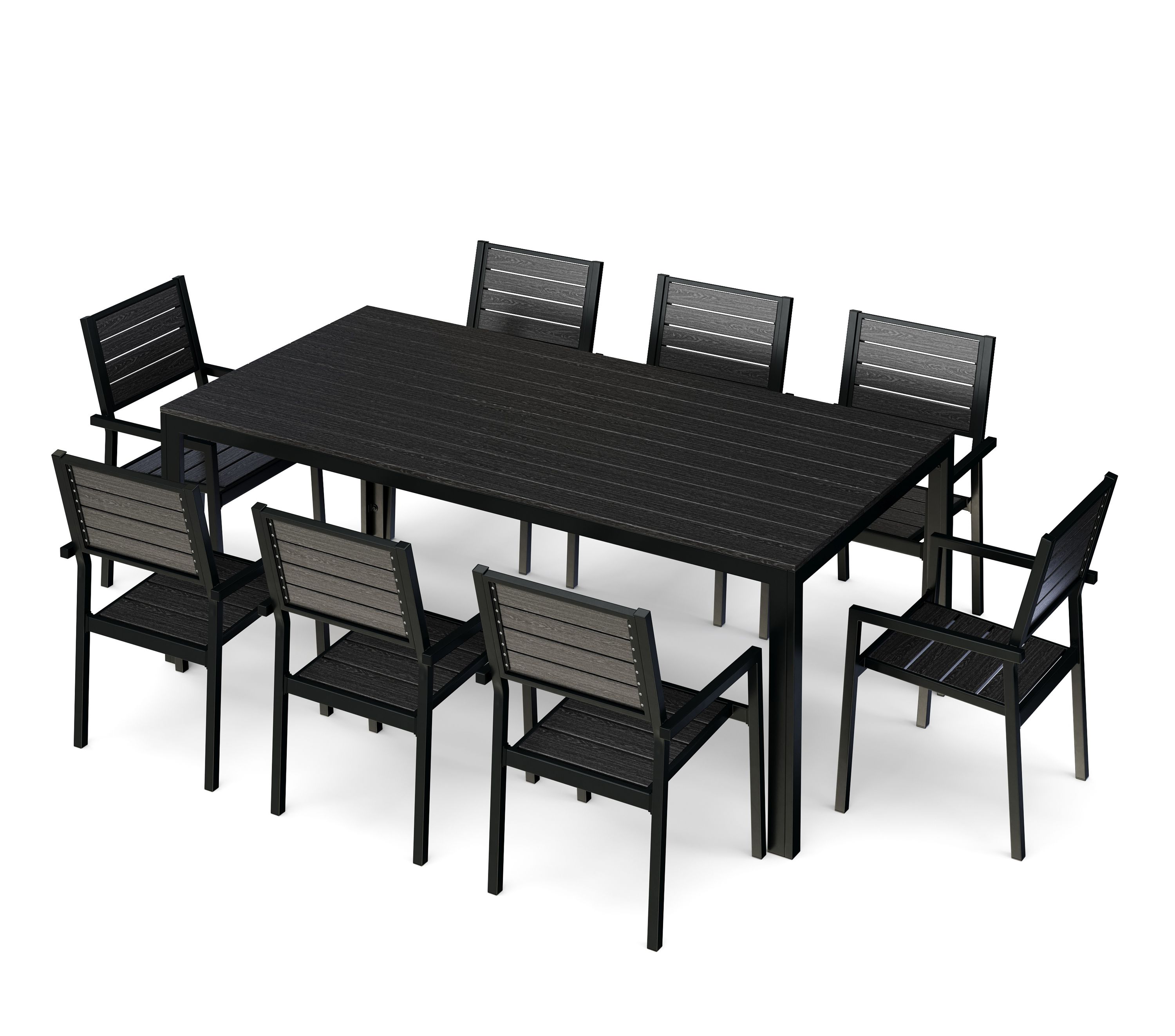 Gartenmöbel Set KAVO 8 Stühle schwarz