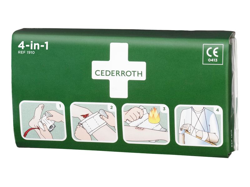 Cederroth Erste Hilfe Blutstiller 4 in 1 Verband, Kompresse und Bandagen