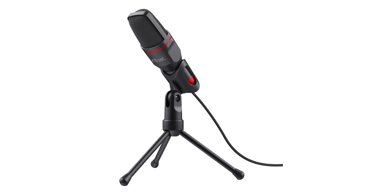 TrustGXT 212 Mico USB Microfoon  (Zwart/rood)