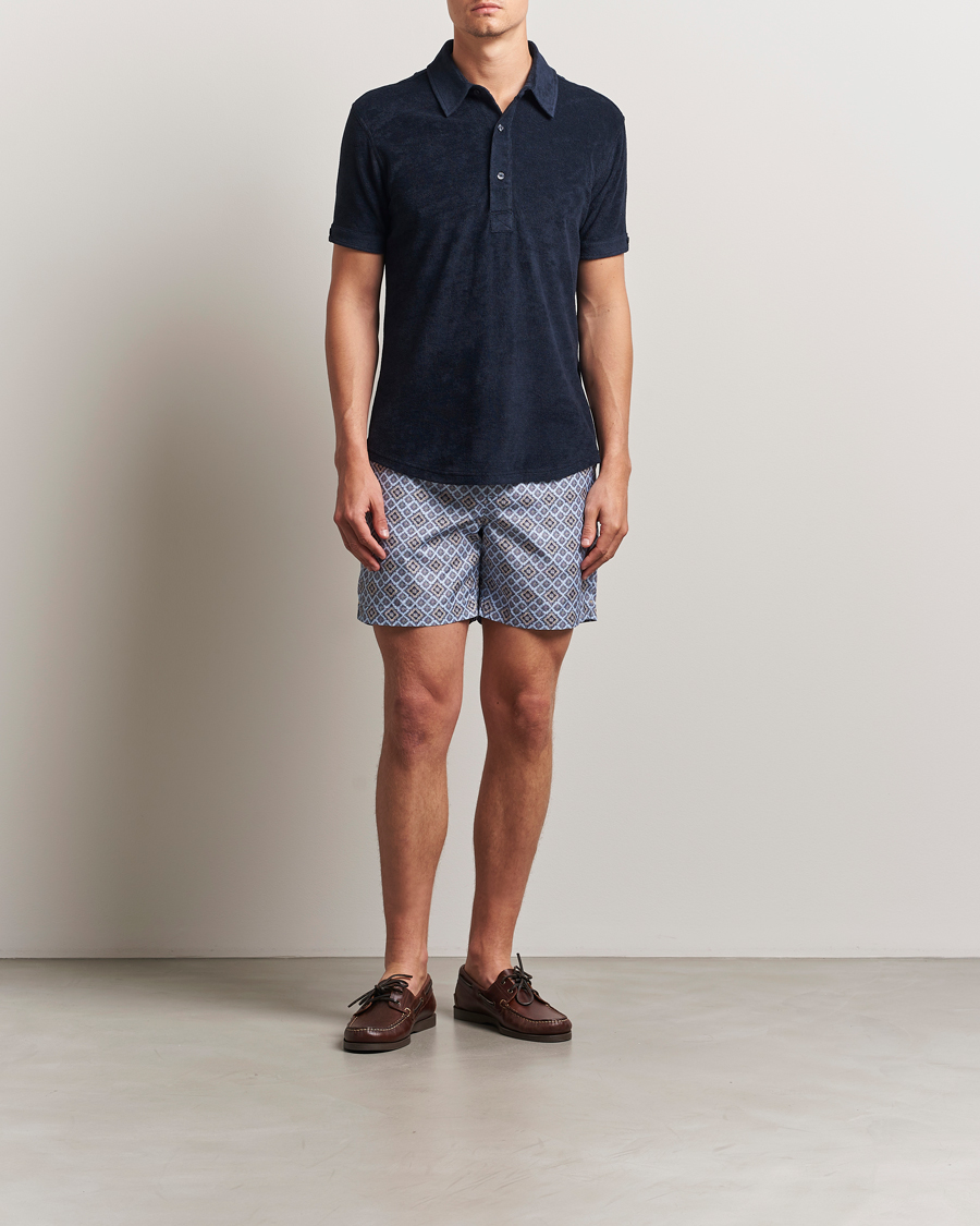 Orlebar Brown Sebastian Tailored Towelling Polo Night Iris