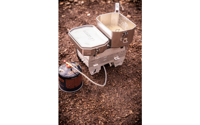 SKOTTI Faltbarer Campinkocher Booster Edelstahl 2,1 kW