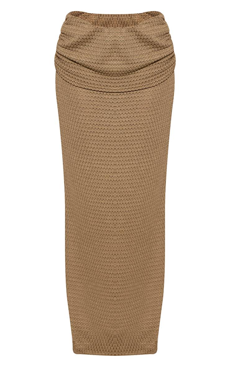 Kaki Ensemble Jupe Longue Texturée Taille Froncée Tall