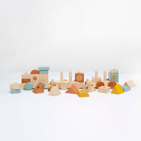 Train empilable en bois FSC - Multicolor - TROIS KILOS SEPT