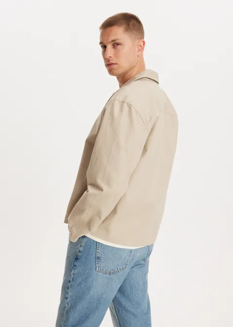 Twill overshirt zand (ZAND)
