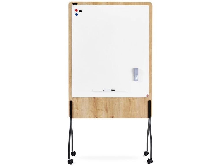 Rocada Moderationstafel NATURAL, 100 x 150 cm Mobile Präsentationswand mit Whiteboard-Oberfläche