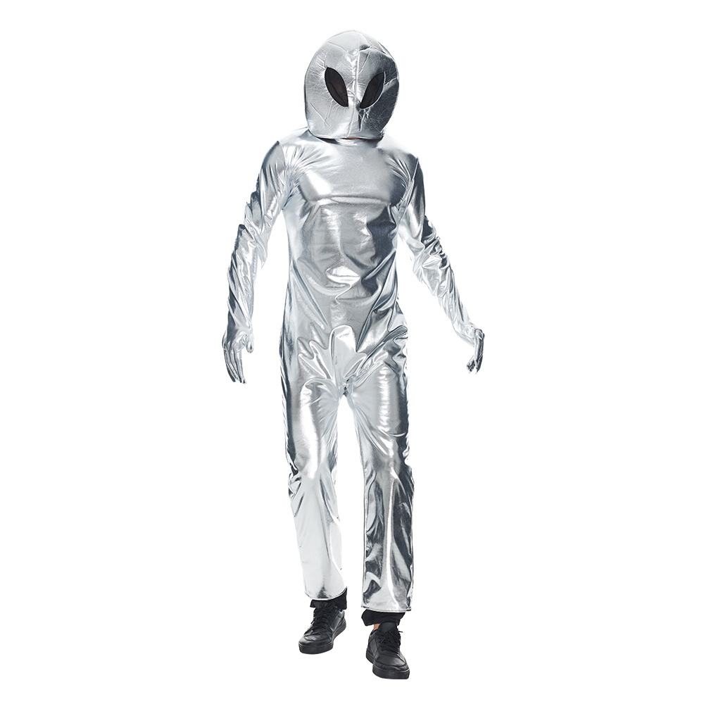 (180-190cm) Fasnacht Erwachsenen Kostüm Alien Overall Verkleidung für Motto Partys / Halloween - Silber