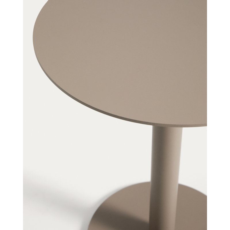 Table auxiliaire Asinara en aluminium taupe Ø 40 cm