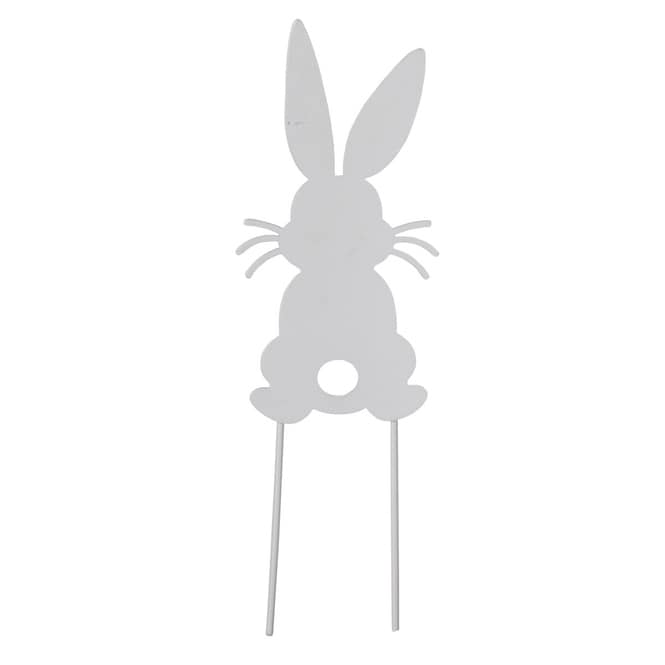 Pflanzenstecker - Hase - weiß - ca. 22,5 x 7 cm