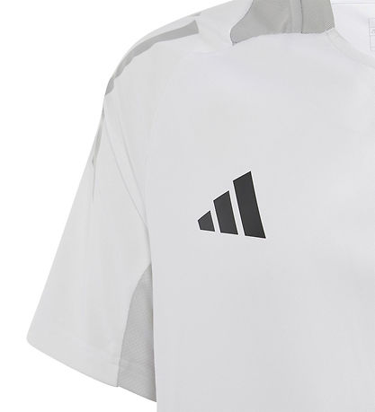 adidas Performance T-Shirt - Tiro24 - Weiß m. Grau