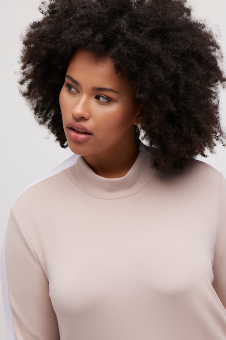 Sweatshirt, Blusensaum, Stehkragen, Langarm