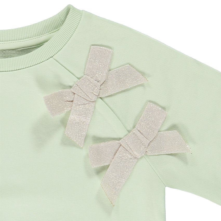 Sweat molleton oversize à gros nœuds pour fille - Vert