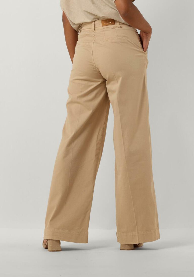 SUMMUM bruine summum wijde broek palazzo pants butter tencel twill