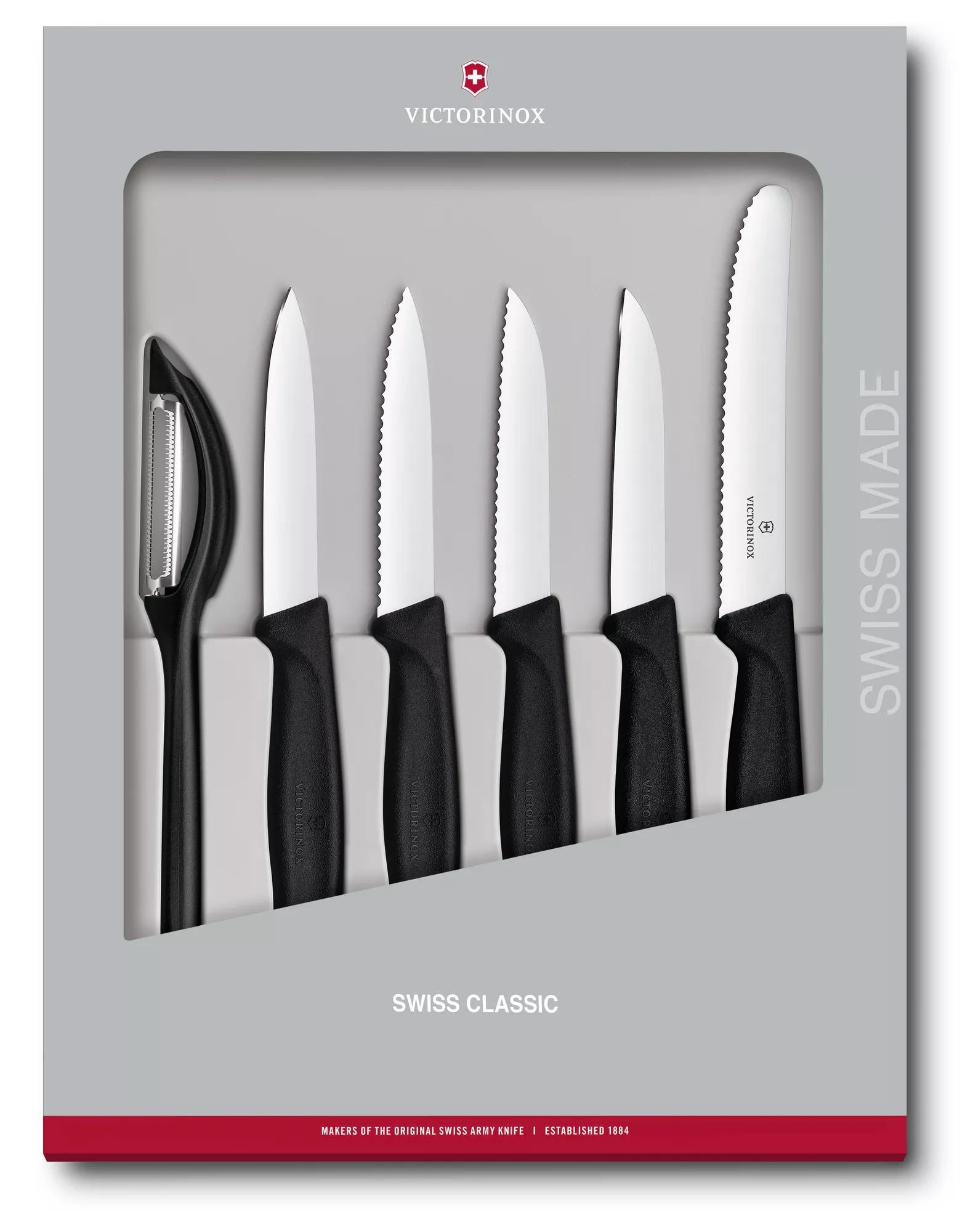Swiss Classic Gemüsemesser-Set, 6-teilig-schwarz