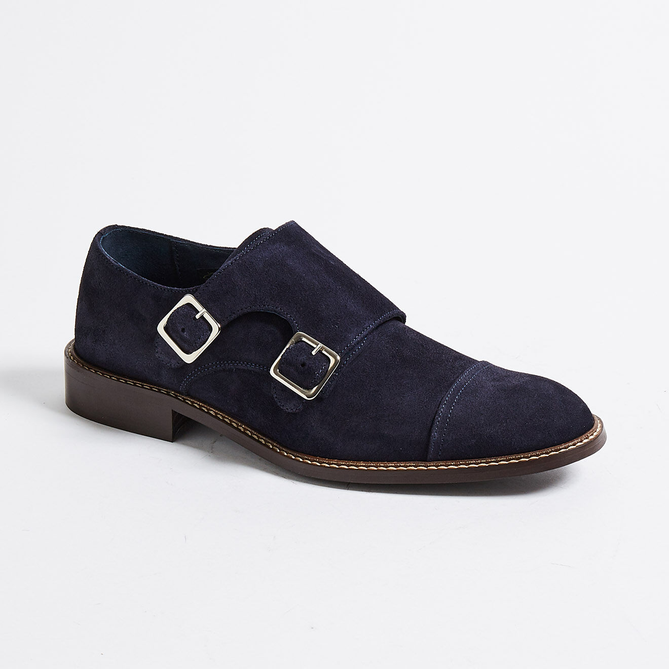 Klom Monks Guillaume en Velours de Cuir Guillaume marine