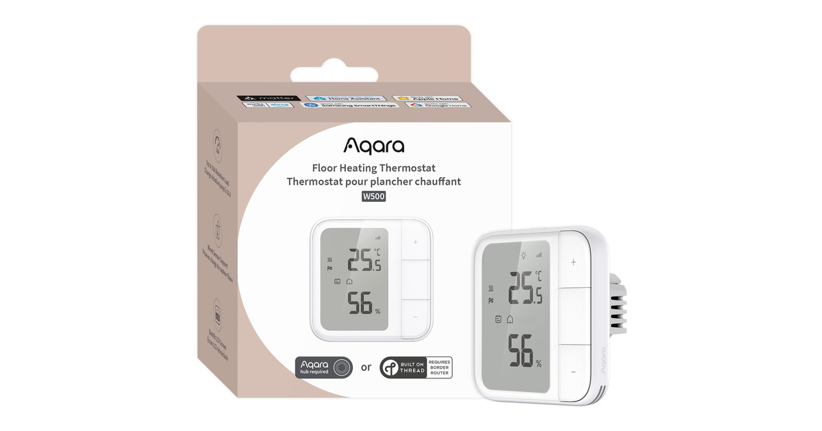 AqaraFloor Heating Thermostat W500  (Wit, Bluetooth, Thread/Zigbee)