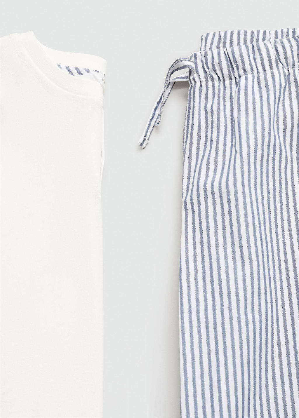 Mango Kids pyjama met gestreepte broek blauw/wit