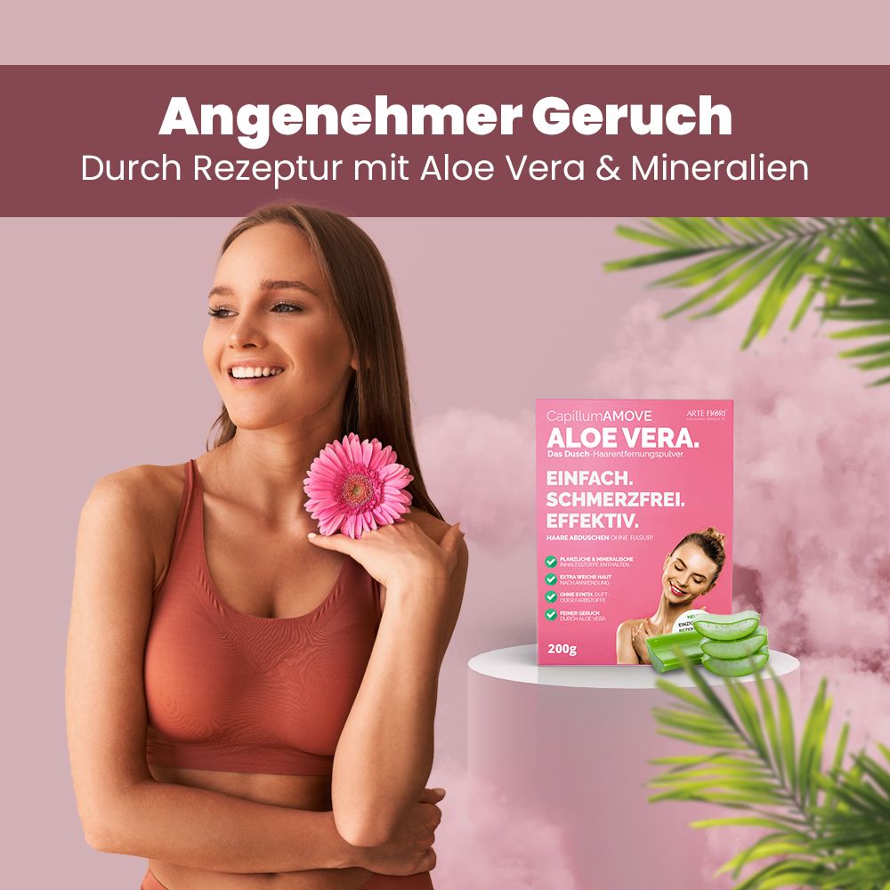 ARTE FIORI - Capillum AMOVE Aloe Vera 300g Enthaarungscreme Pulver für Körper & Intimbereich