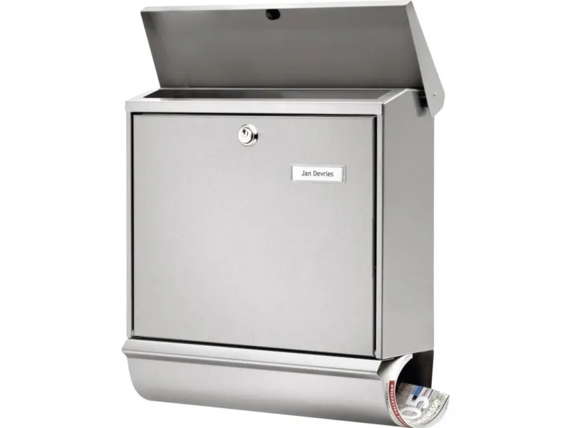 Burg Wächter 32680 COMFORT-Set 39130 NI Postkasse Rustfrit stål Sølv Nøglelås